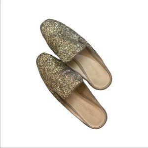 Madewell Sequin Block Heel Mules 6.5